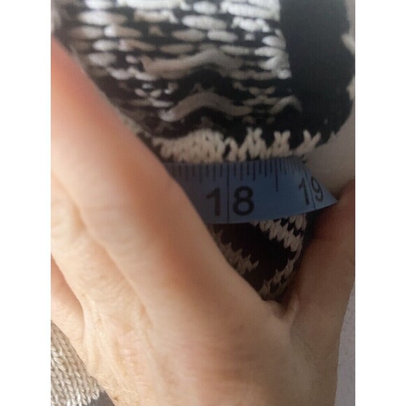 RALPH LAUREN Petites Black White Tribal Knit Open Sweater Vest SZ PP Small - Picture 8 of 9